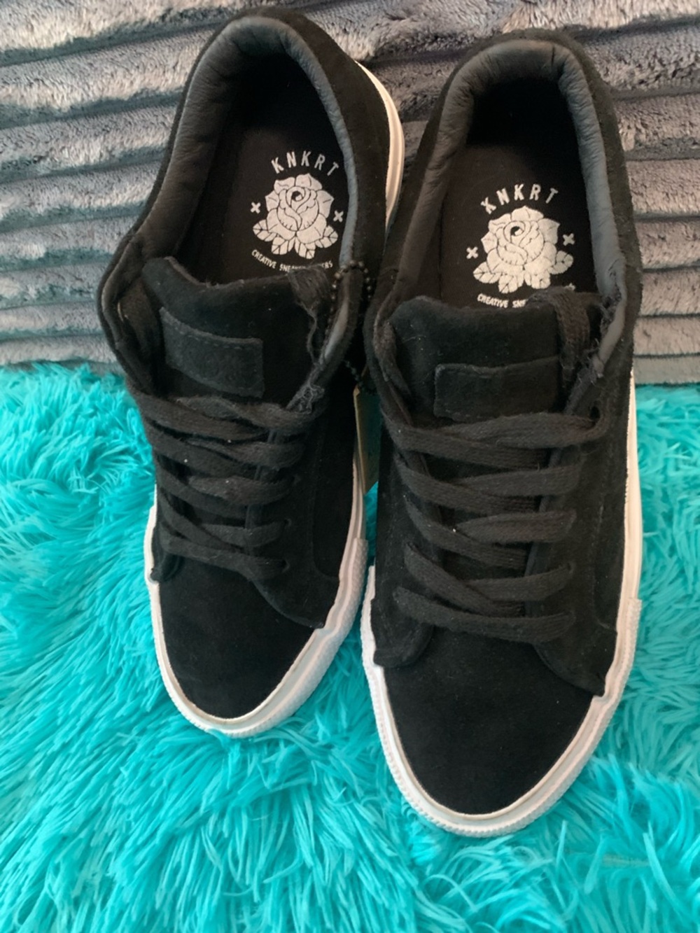 Women’s Black Suede Sneakers Size 8